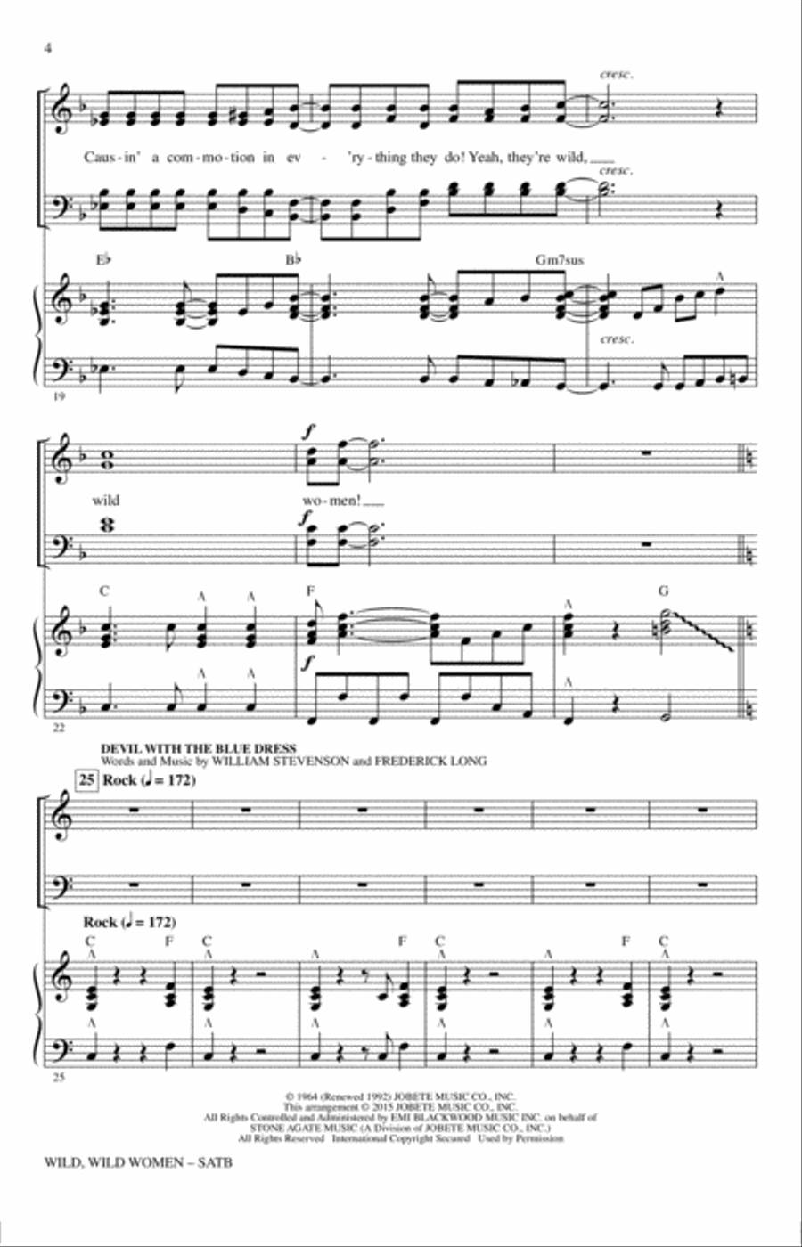 Wild, Wild Women (Medley) 4-Part scores gallery preview page 3