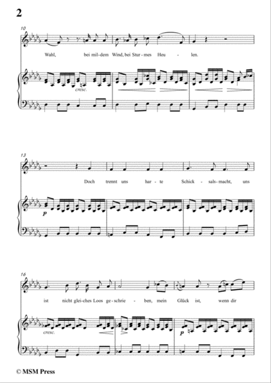 Schubert-Lied der Anna Lyle,Op.85 No.1,in b flat minor,for Voice&Piano Voice scores gallery preview page 4