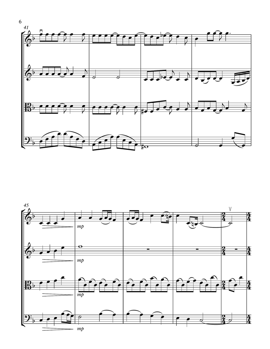 Love Of My Life String Quartet scores gallery preview page 6