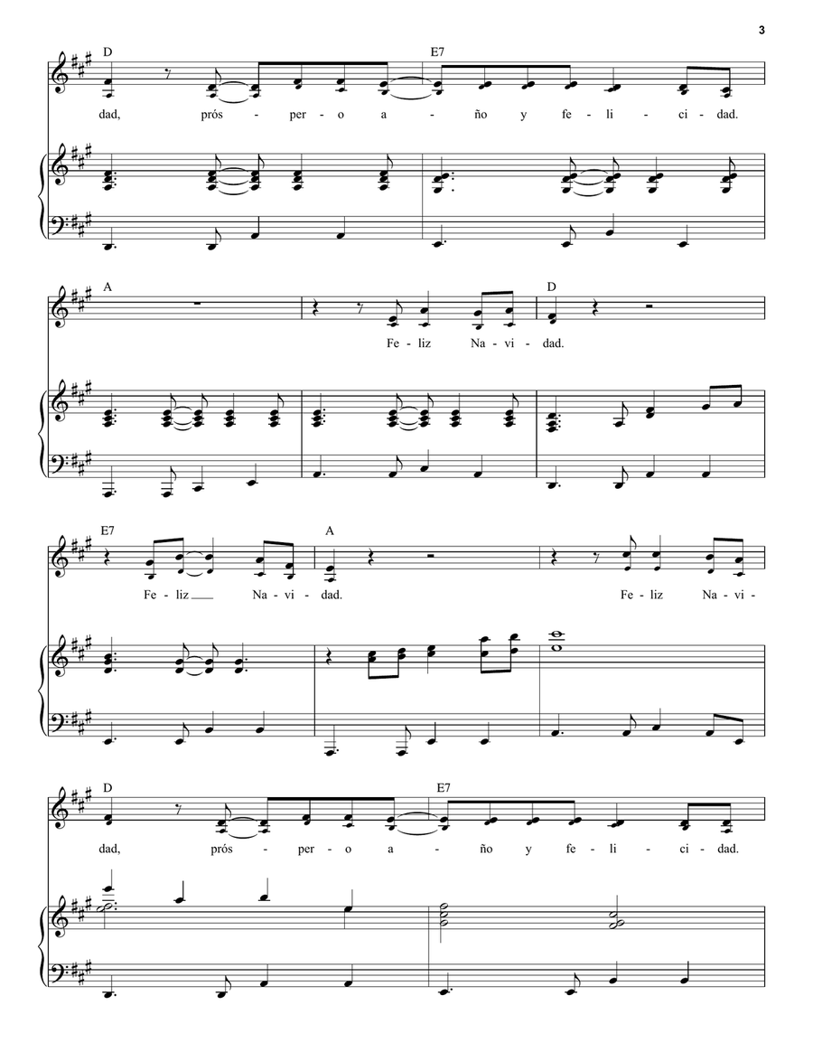 Feliz Navidad Voice scores gallery preview page 3