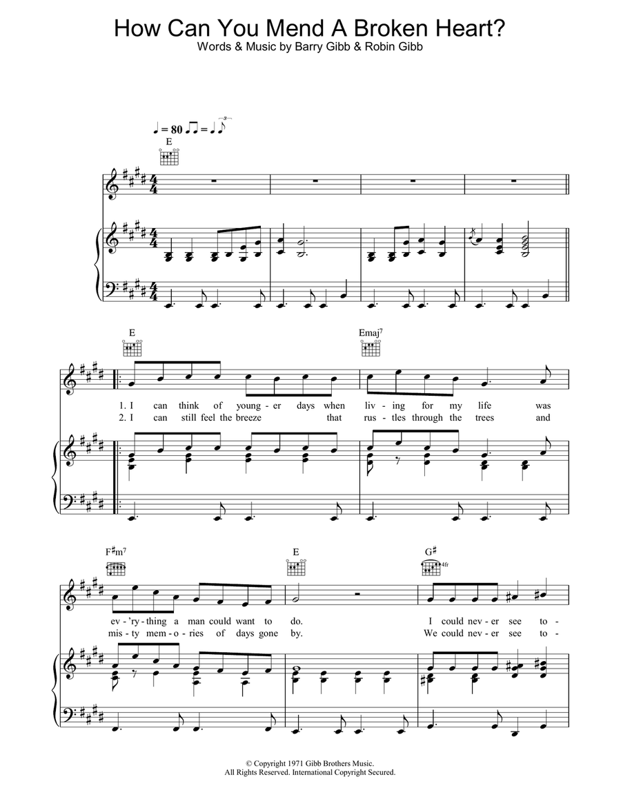 How Can You Mend A Broken Heart Acoustic Guitar scores gallery preview page 1
