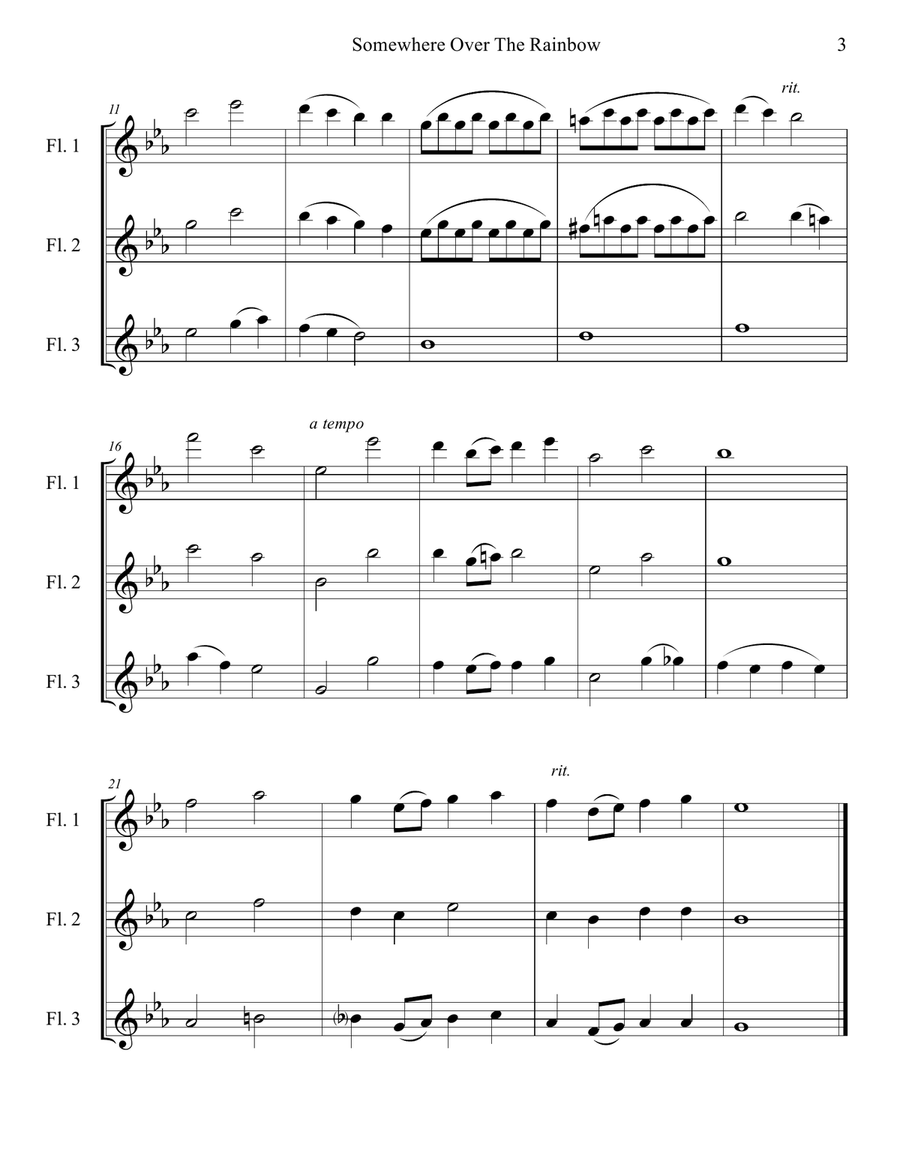 Over The Rainbow (from The Wizard Of Oz) Woodwind Trio scores gallery preview page 3