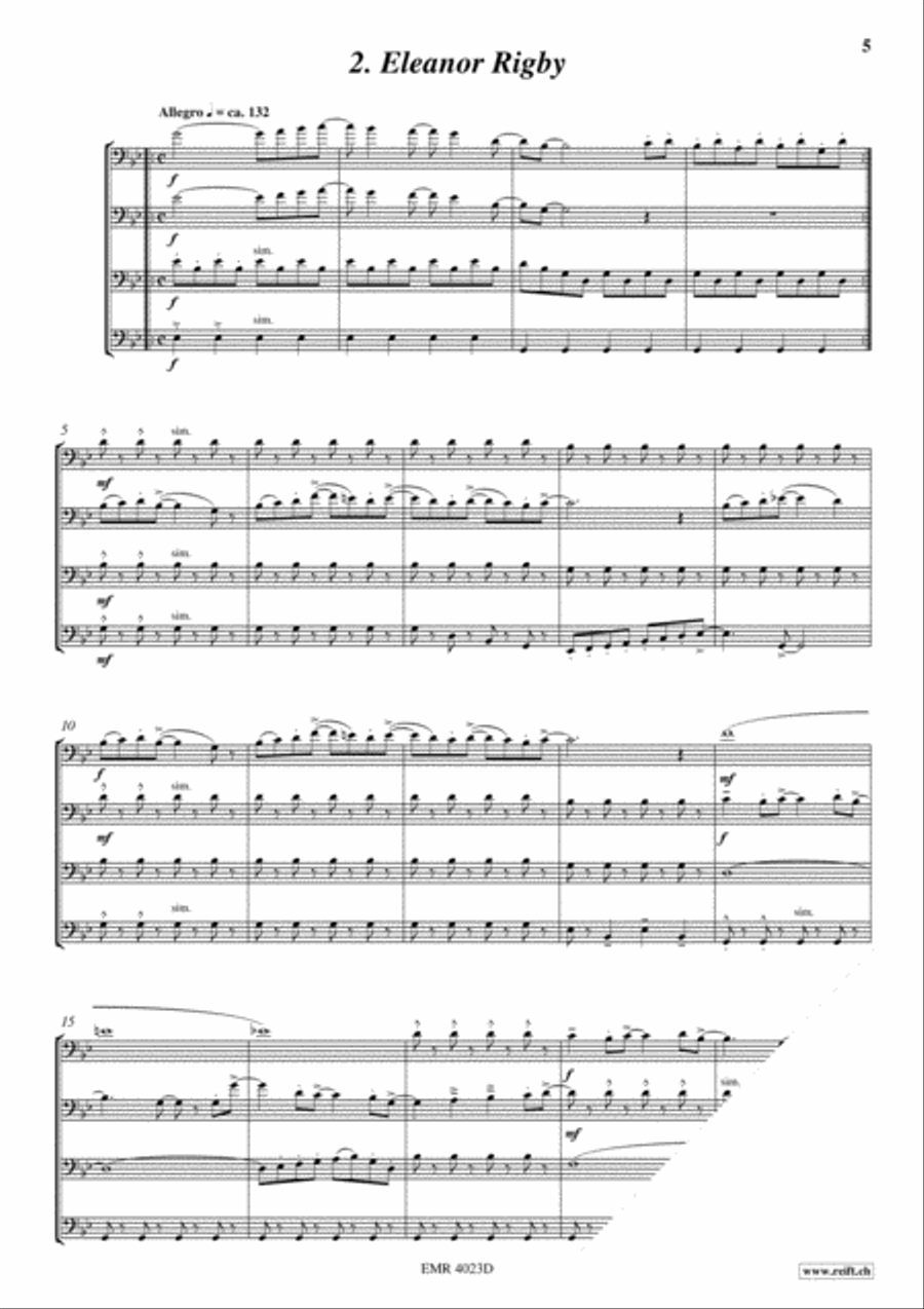 The Beatles The Beatles Bassoon Quartet scores gallery preview page 4