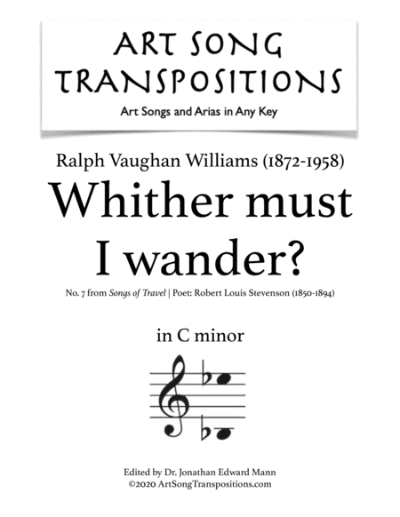 VAUGHAN WILLIAMS: Whither must I wander? (transposed to C minor)
