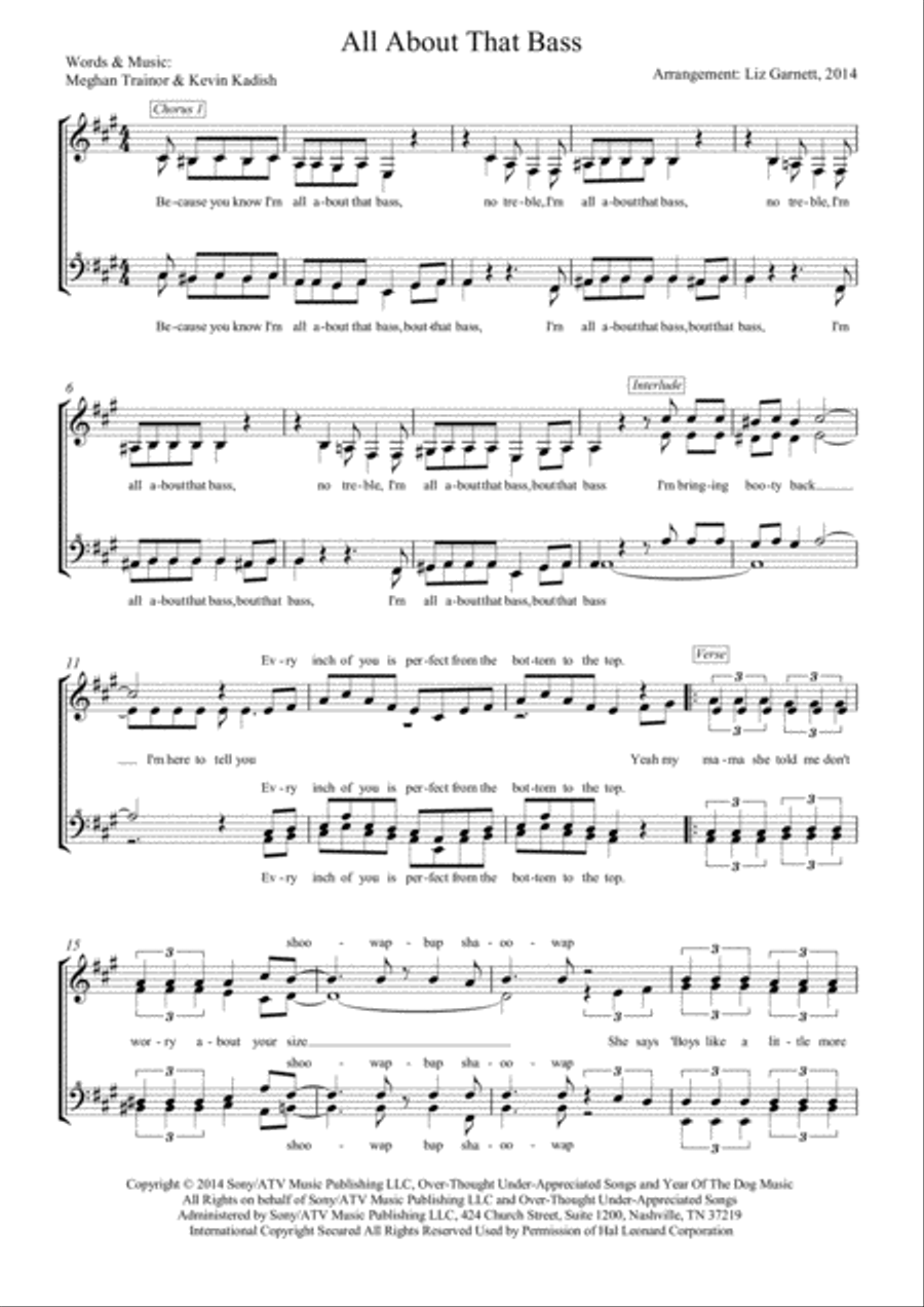 All About That Bass SSAA scores gallery preview page 1