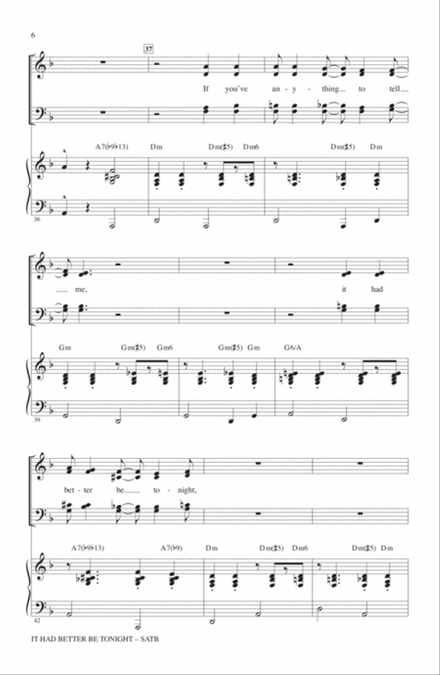 It Had Better Be Tonight 4-Part scores gallery preview page 5