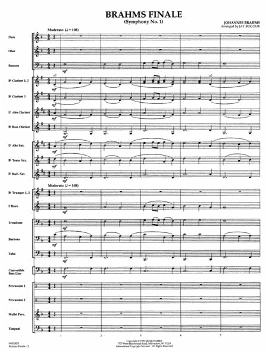 Brahms Finale (From Symphony No. 1) Concert Band scores gallery preview page 2