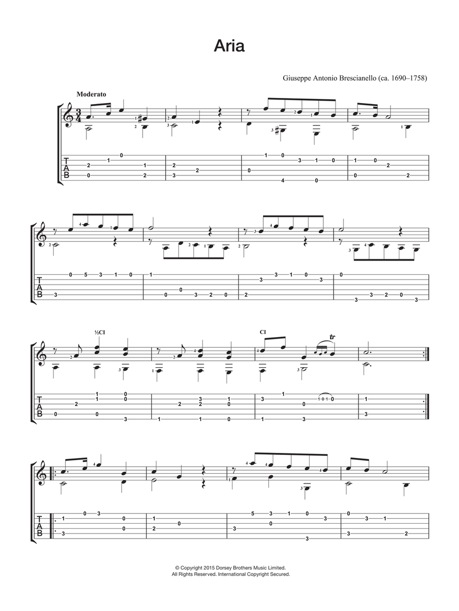 Aria Aria Acoustic Guitar scores gallery preview page 1