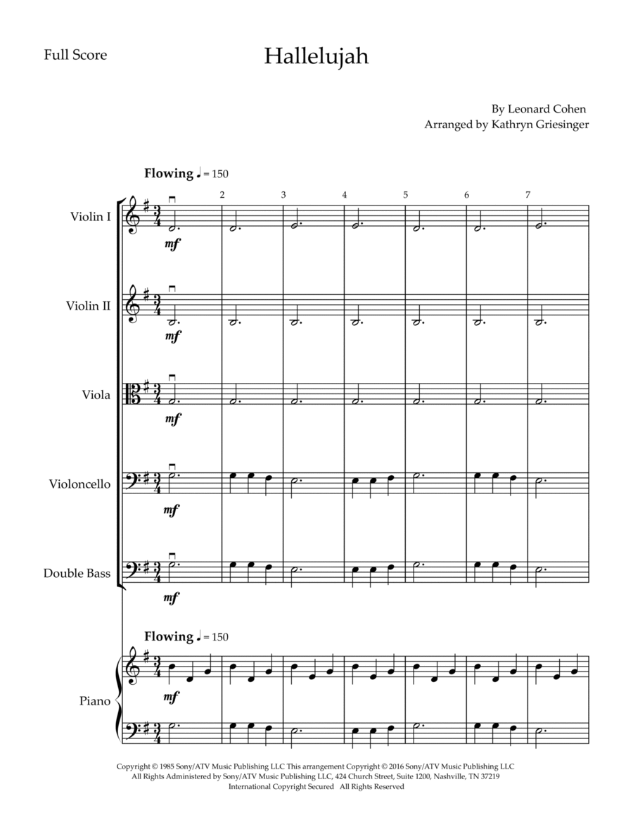 Hallelujah Hallelujah Score and Parts scores gallery preview page 1