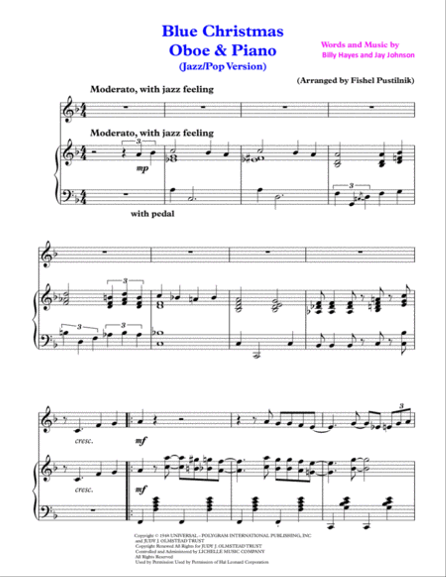 Blue Christmas Piano scores gallery preview page 2