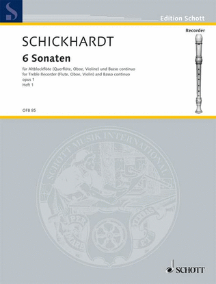 Book cover for Sonatas 6 Op. 1 Vol. 1 Alto Rec