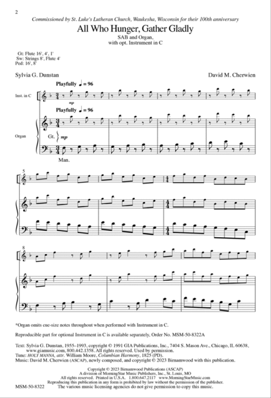 All Who Hunger, Gather Gladly 3-Part scores gallery preview page 2