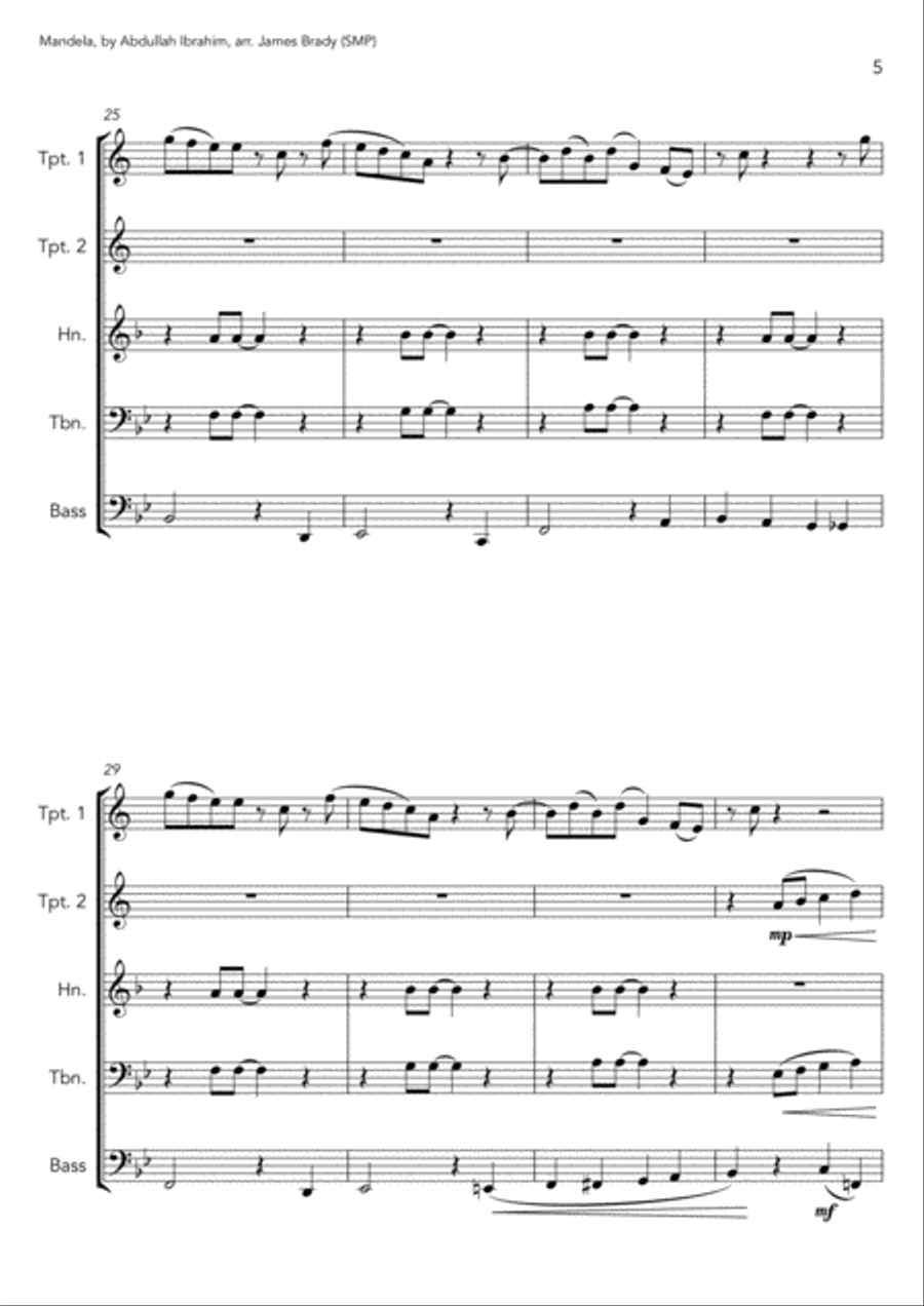 Mandela Brass Ensemble scores gallery preview page 5