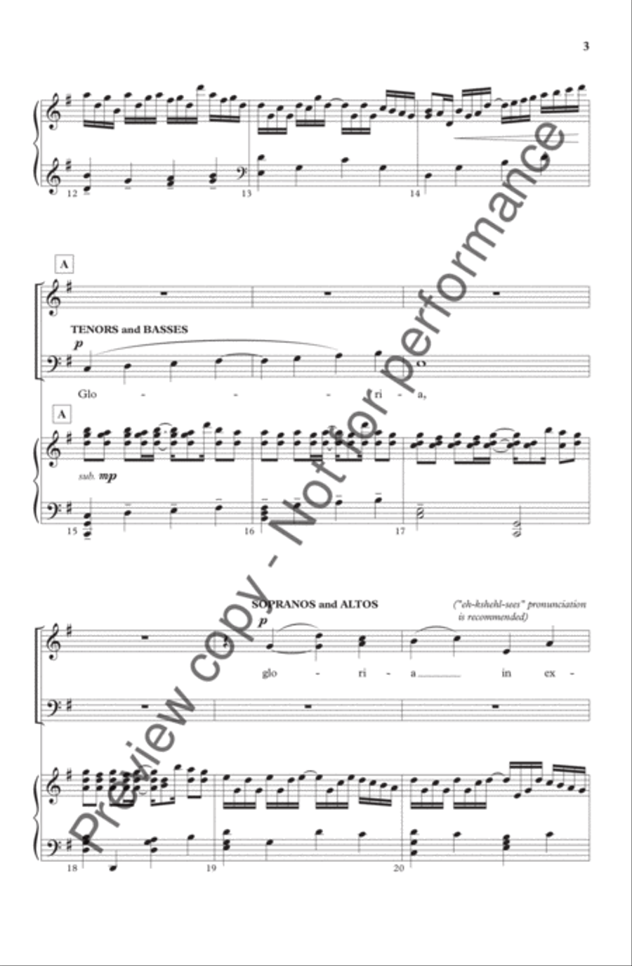 Gloria in Excelsis (from LUX) 4-Part scores gallery preview page 3