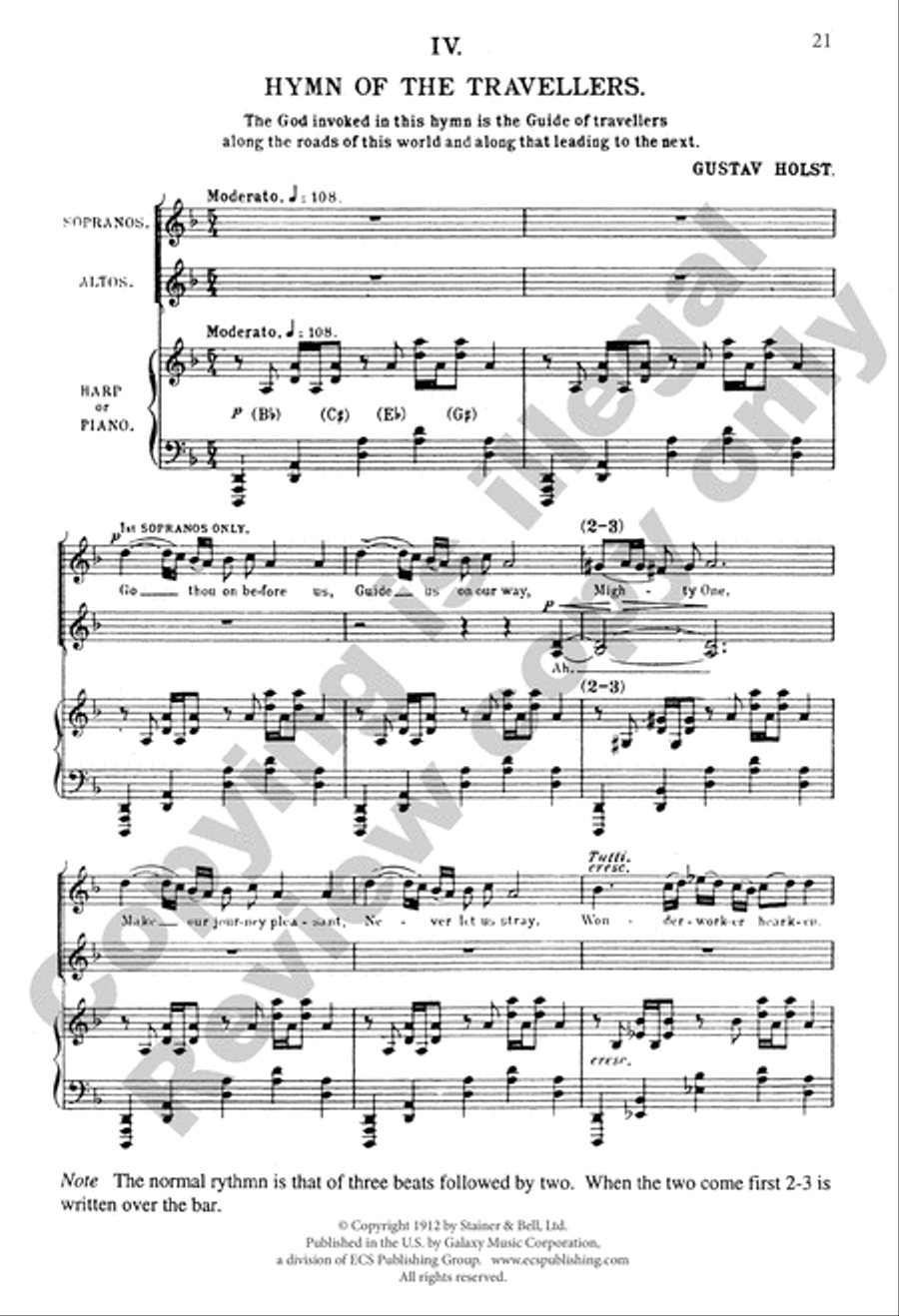 Choral Hymns from the Rig-Veda, Group 3 SSAA scores gallery preview page 11