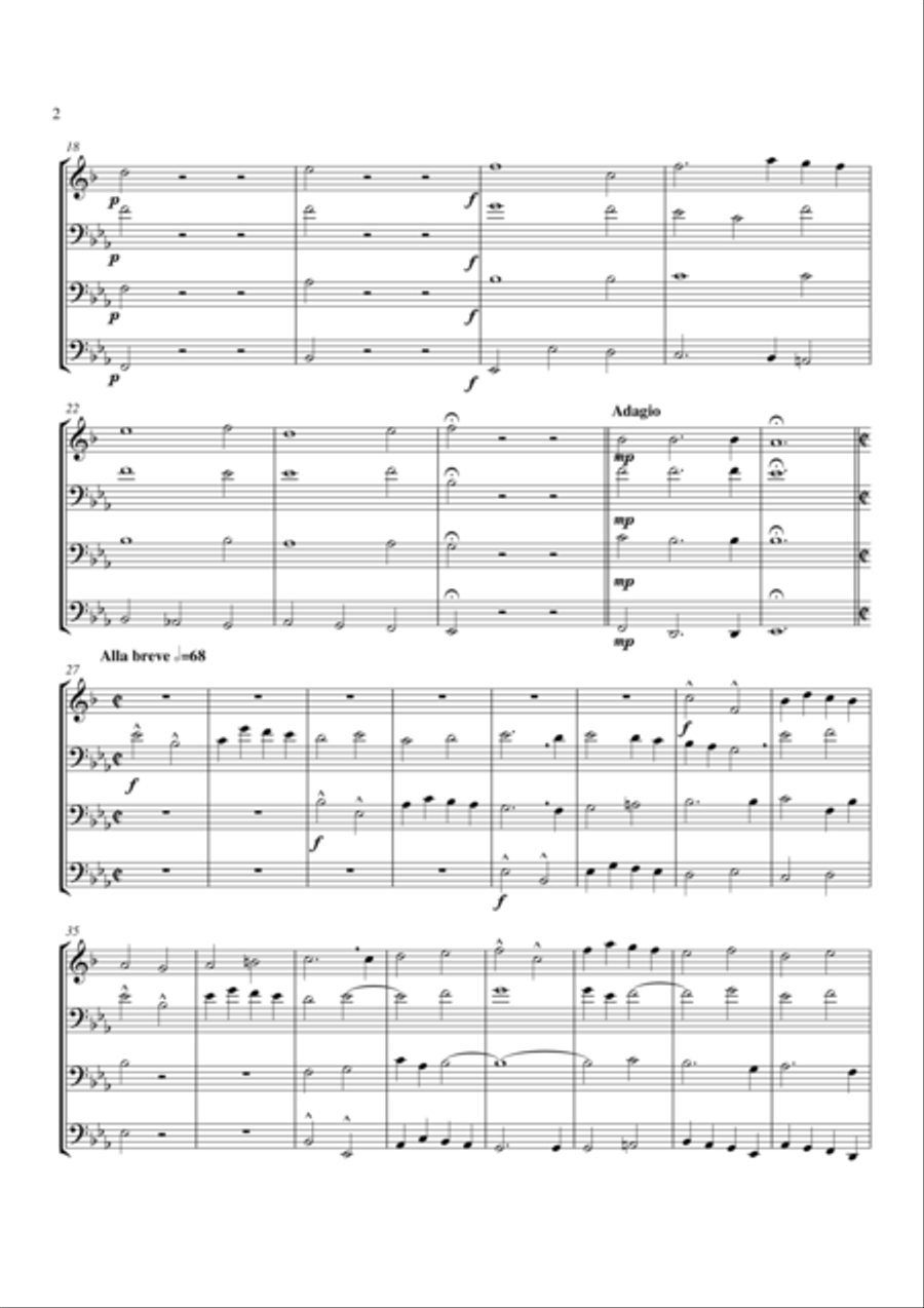 Quatricinia from Tower Music of 1696 Bass Trombone scores gallery preview page 3
