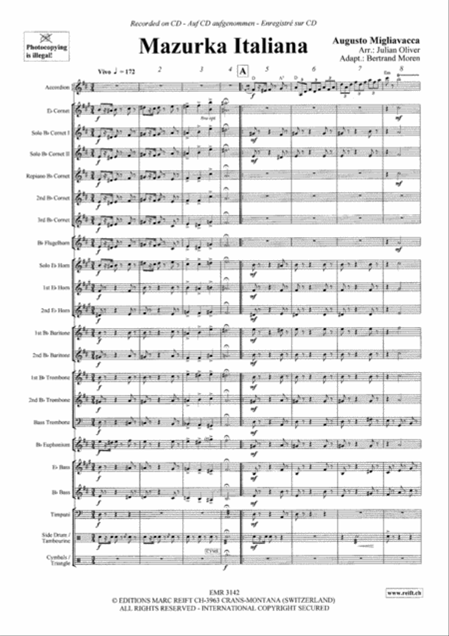 Mazurka Italiana Brass Band scores gallery preview page 4