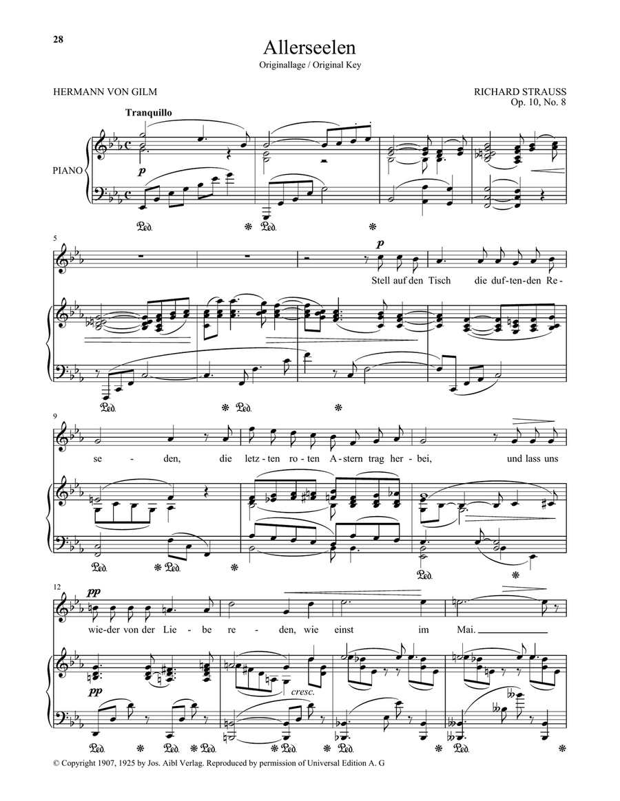 Allerseelen (High Voice) High Voice scores gallery preview page 1