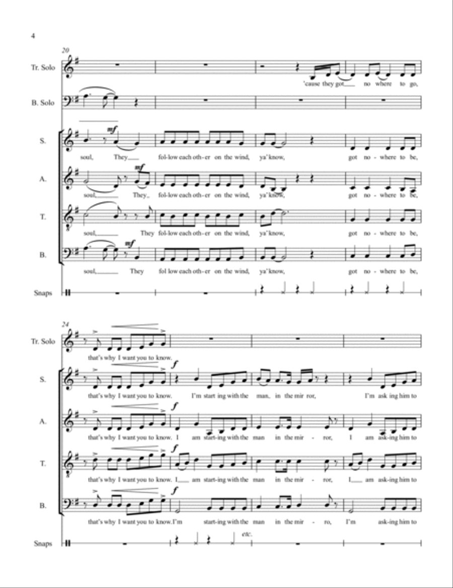 Man In The Mirror 4-Part scores gallery preview page 4