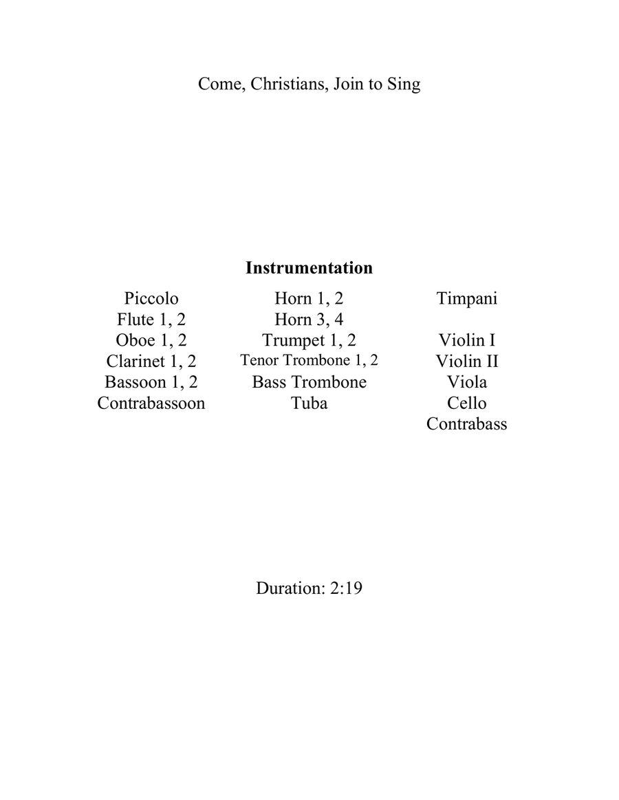 Come, Christians, Join to Sing Full Orchestra scores gallery preview page 2