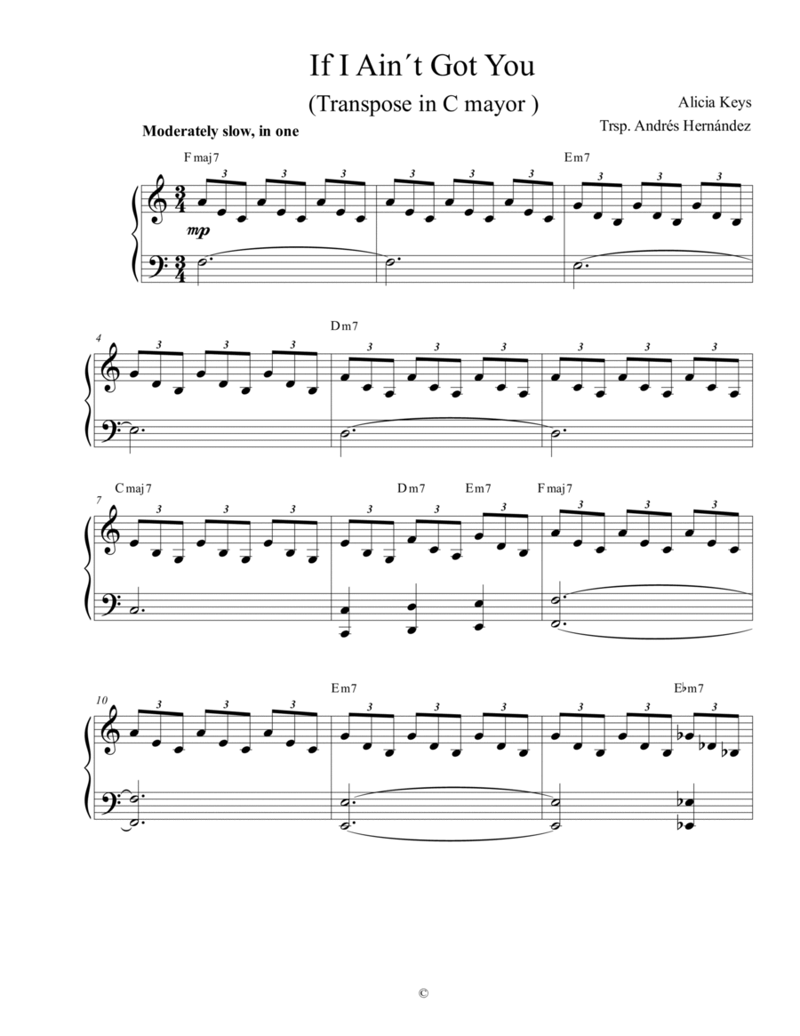 If I Ain't Got You Voice scores gallery preview page 1