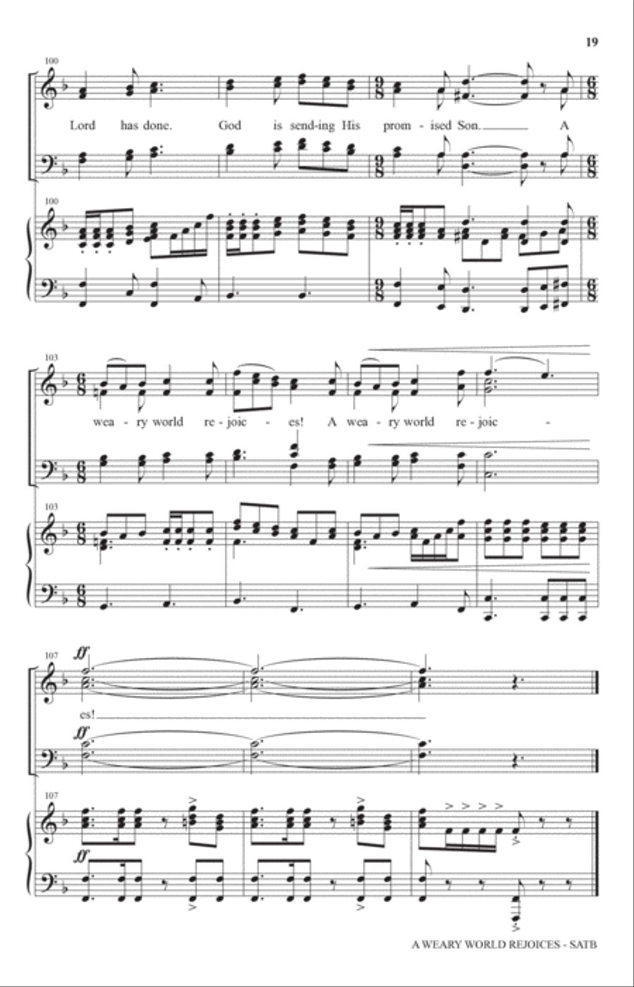 A Weary World Rejoices (A Chamber Cantata For Christmas) 4-Part scores gallery preview page 16