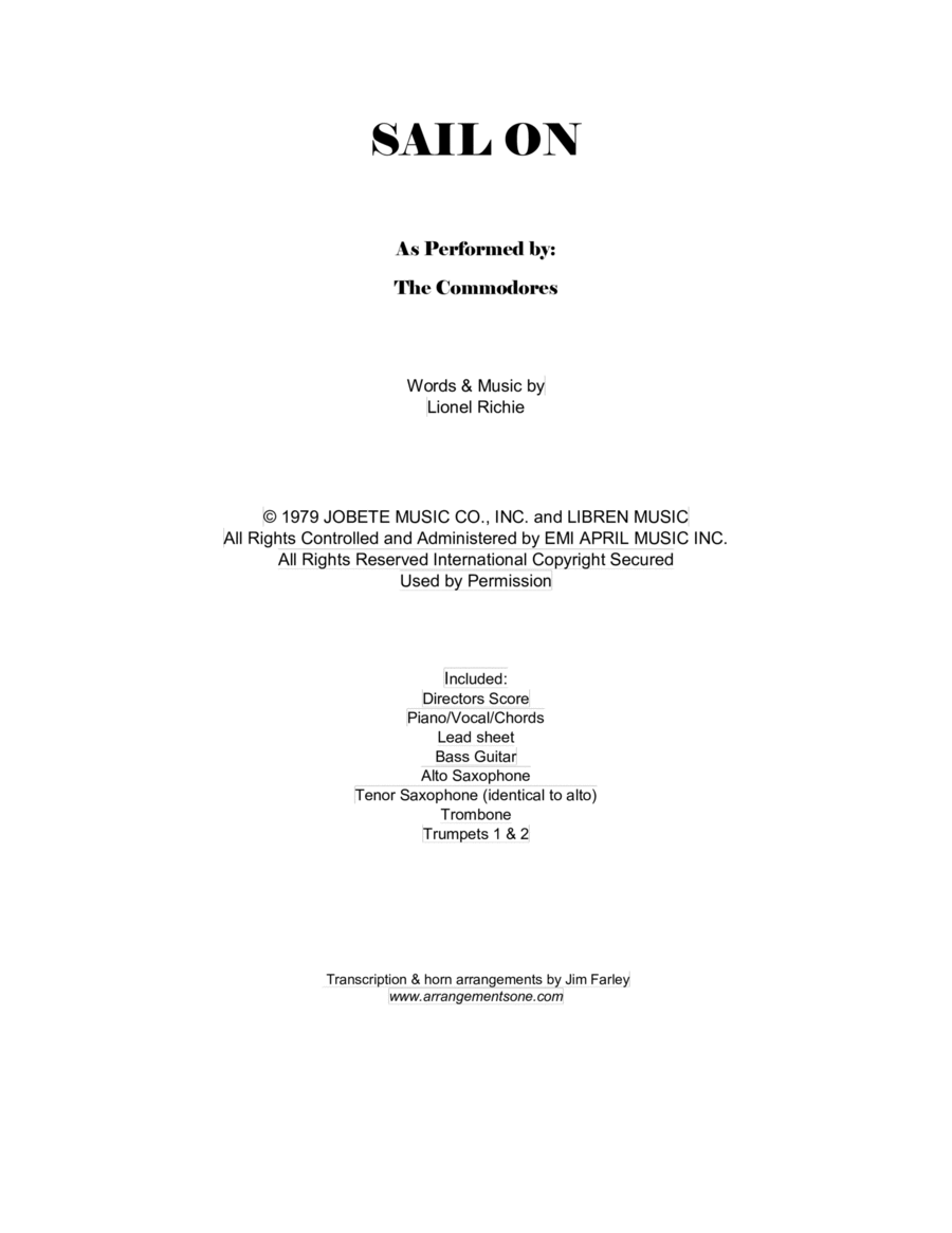Sail On Large Ensemble scores gallery preview page 1