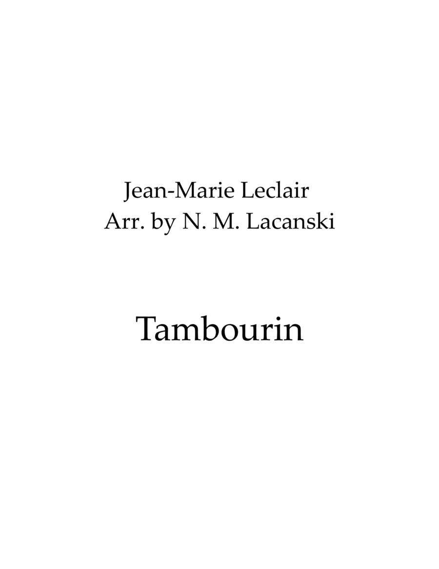 Tambourin Violin Solo scores gallery preview page 1