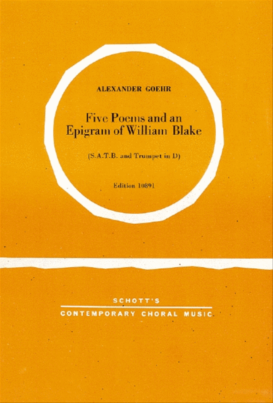 Poems 5 & An Epigram Of Wm. Blake 4-Part scores gallery preview page 1