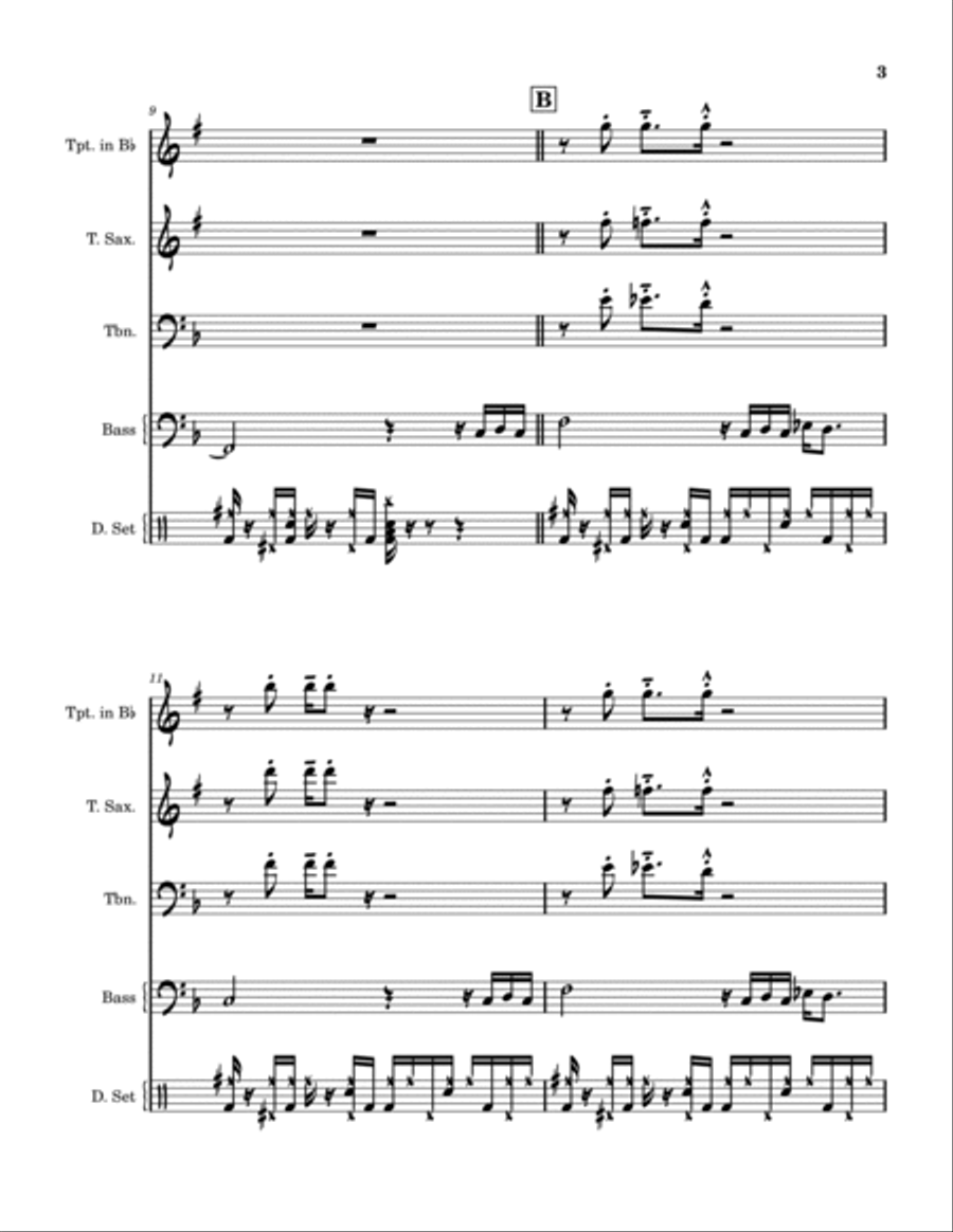 Bassman! Bassman! Jazz Ensemble scores gallery preview page 4