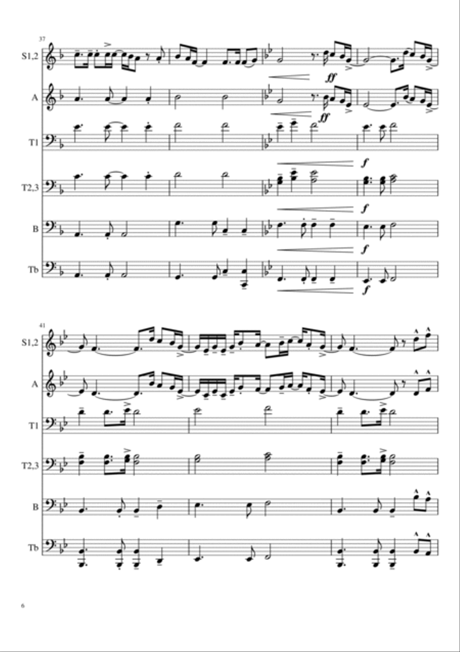 We Are The World We Are The World Brass Ensemble scores gallery preview page 6