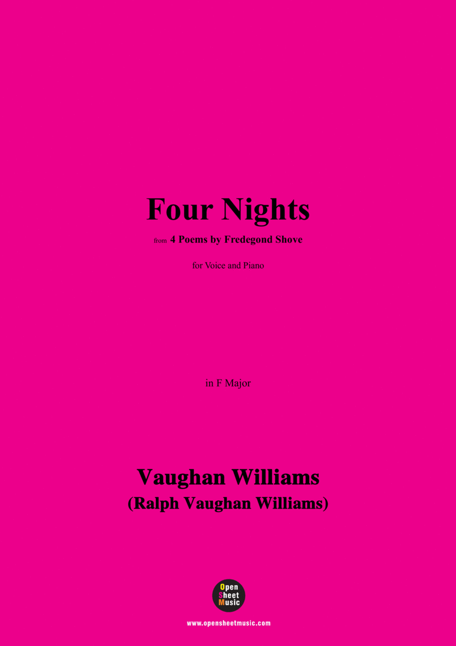 Vaughan Williams-Four Nights(1925),in F Major Voice scores gallery preview page 1