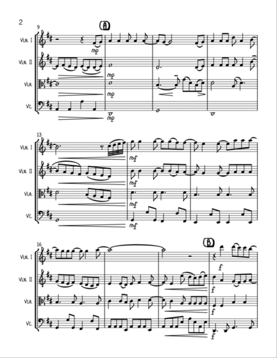Ten Storey Love Song String Quartet scores gallery preview page 2