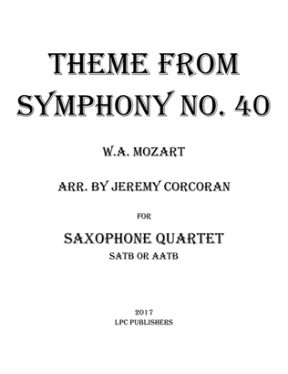 Theme from Symphony No. 40 for Saxophone Quartet (SATB or AATB)