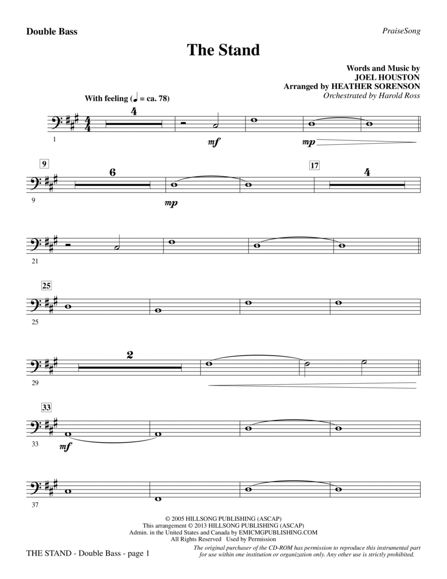 The Stand - Double Bass Choir scores gallery preview page 1
