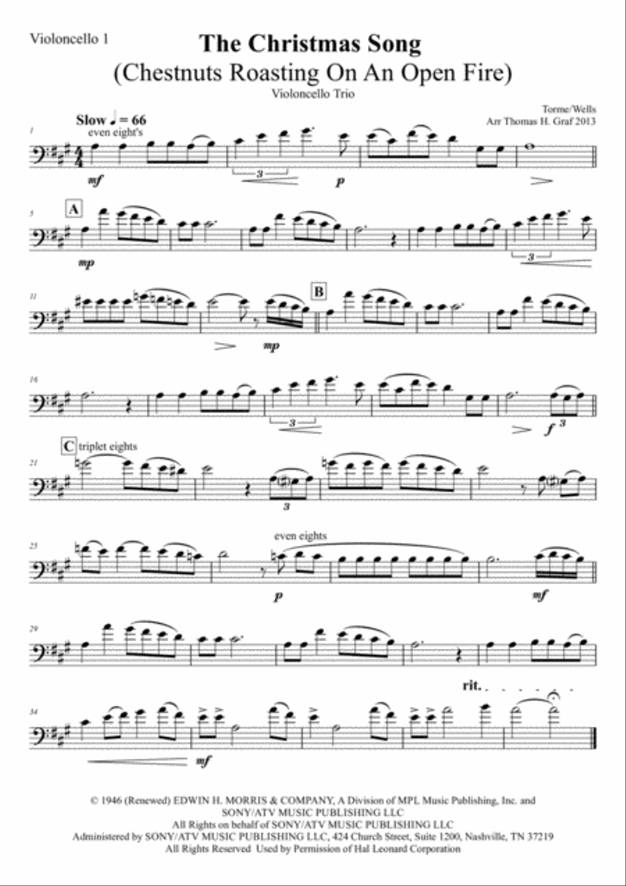 The Christmas Song (Chestnuts Roasting On An Open Fire) String Trio scores gallery preview page 3