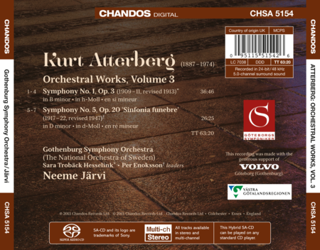 Kurt Atterberg: Symphonies, Vol. 3