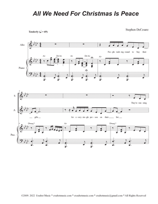 All We Need For Christmas Is Peace (Vocal Quartet - (SATB)