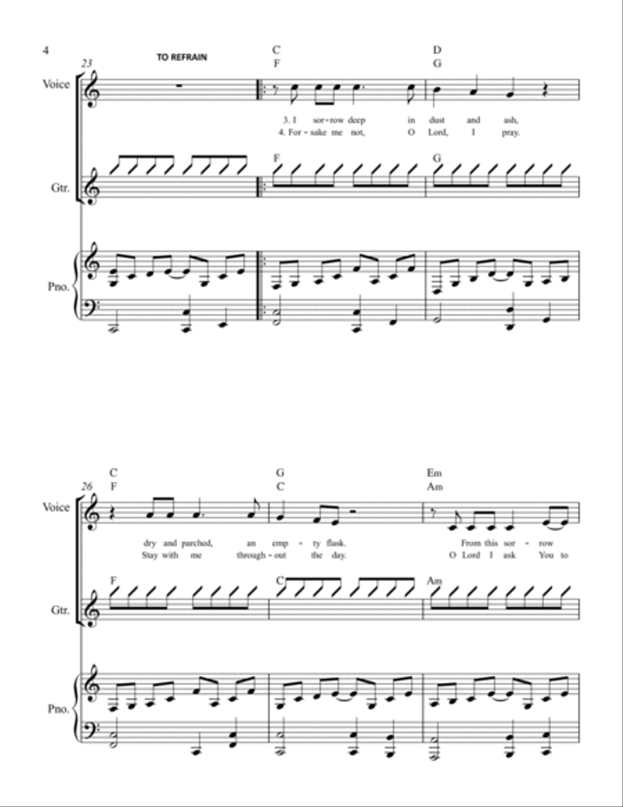 Ashes Piano, Vocal, Guitar scores gallery preview page 4