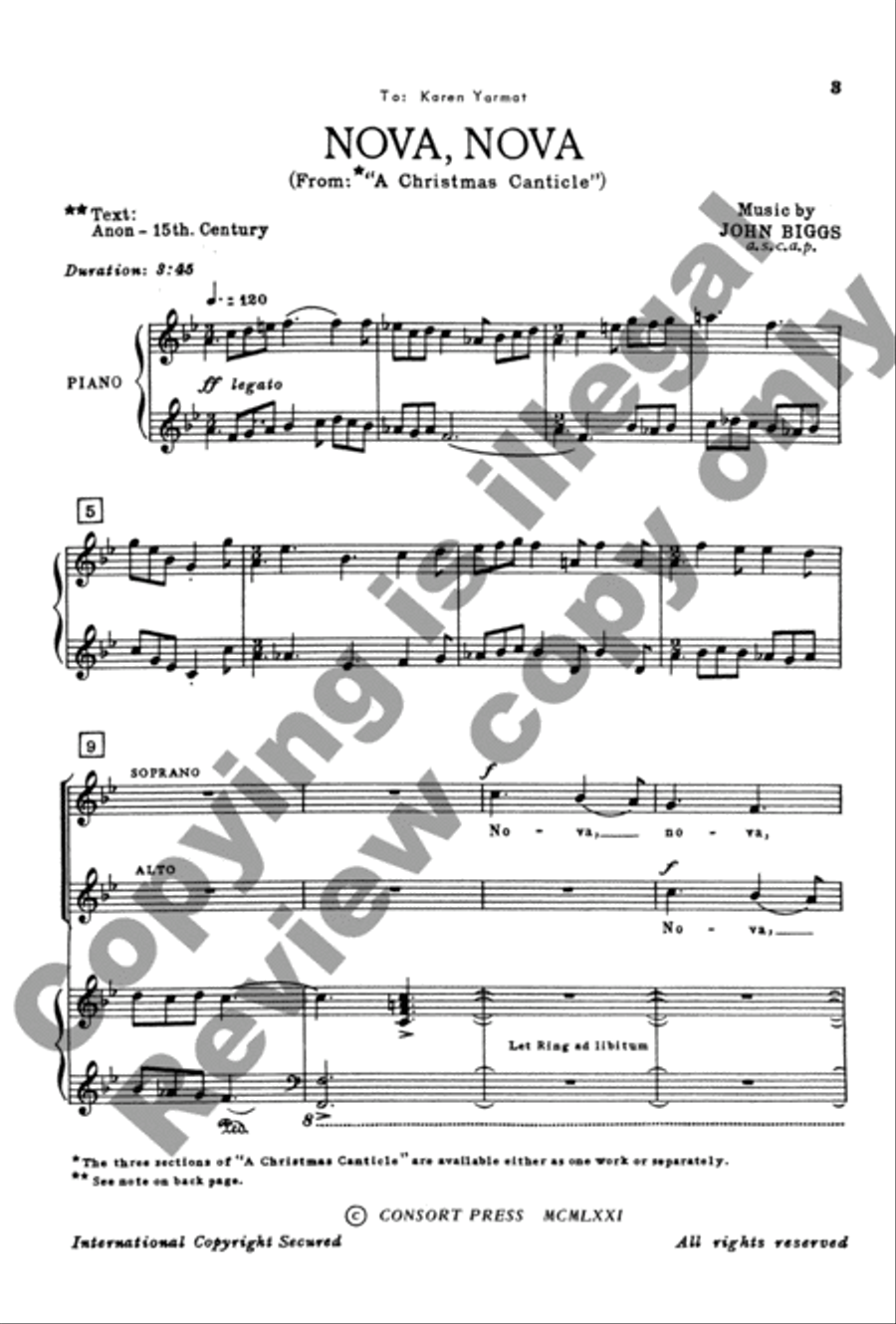 Nova, Nova! 4-Part scores gallery preview page 15
