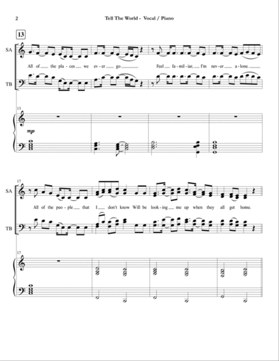 Tell The World Tell The World 4-Part scores gallery preview page 2
