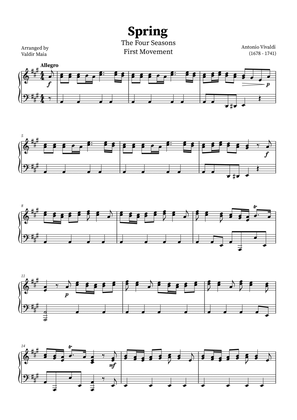 Spring - The Four Seasons | Piano Intermediate Sheet Music in A Major