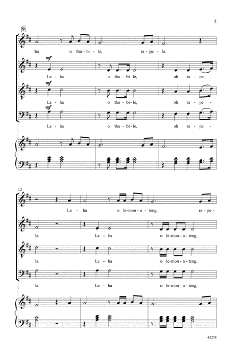 Tshepa Thapelo Tshepa Thapelo A Cappella scores gallery preview page 4
