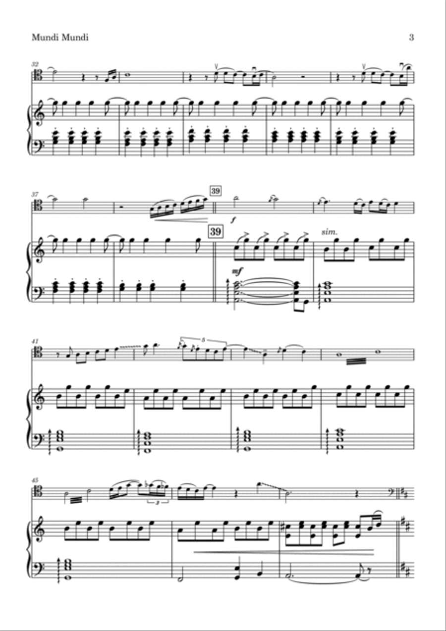 Mundi Mundi Piano scores gallery preview page 4