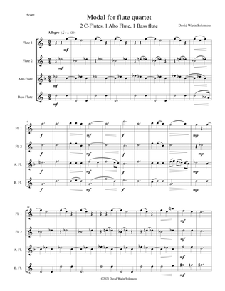 Book cover for Modal for flute quartet (2 C Flutes, 1 Alto Flute, 1 Bass Flute)