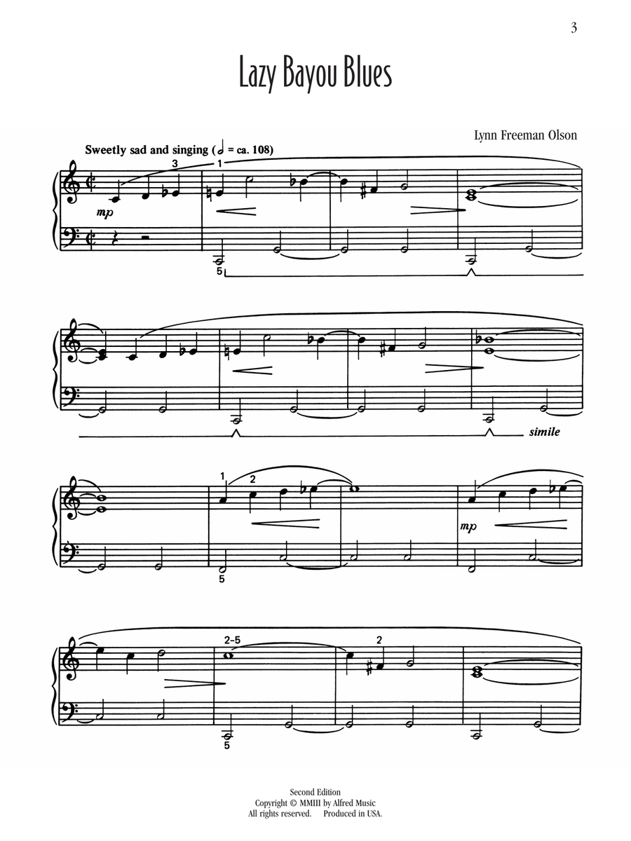 Lazy Bayou Blues - Piano Solo Piano Solo scores gallery preview page 1