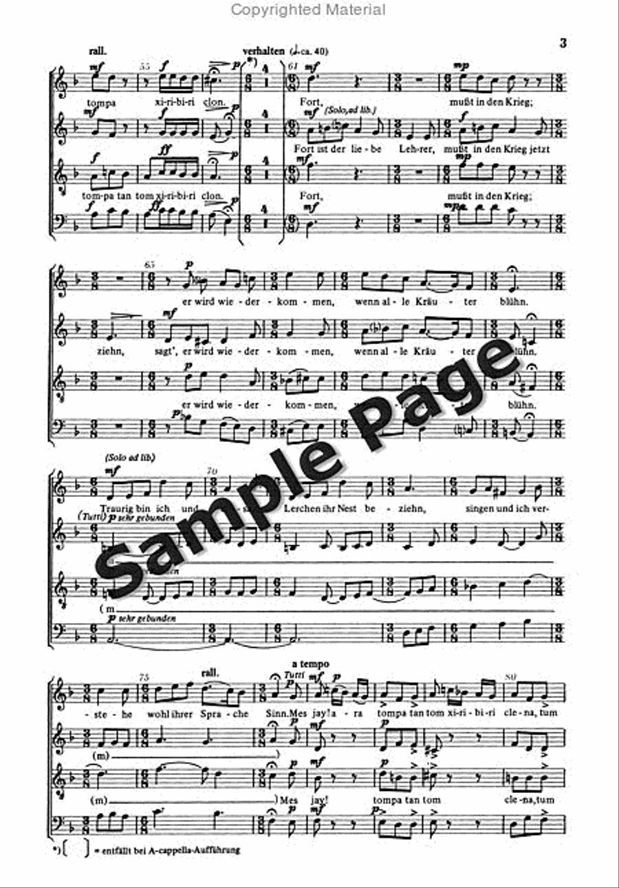 Steffen W Maedchen Und Lehrer 4-Part scores gallery preview page 4
