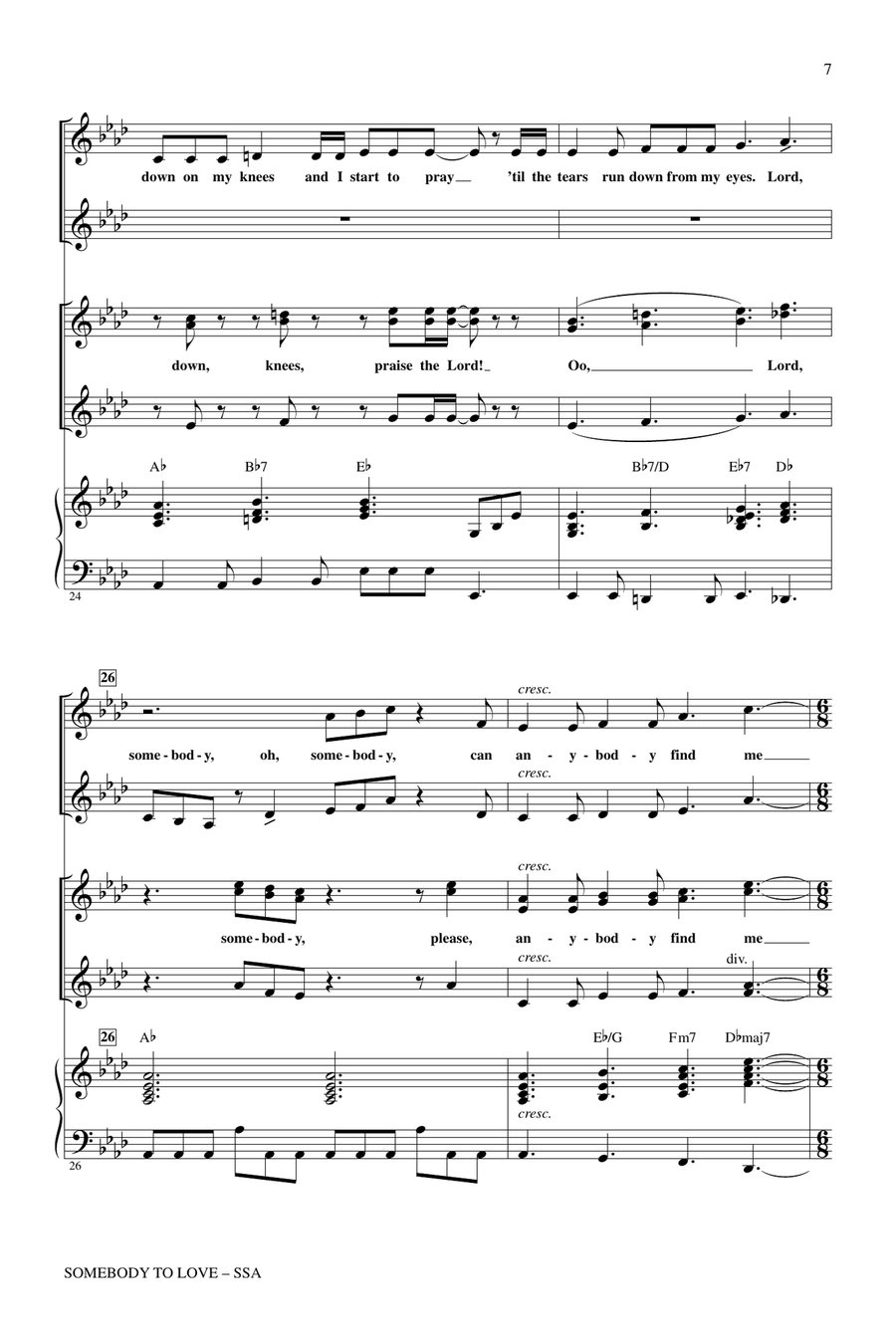 Somebody To Love (arr. Roger Emerson) SSA scores gallery preview page 6