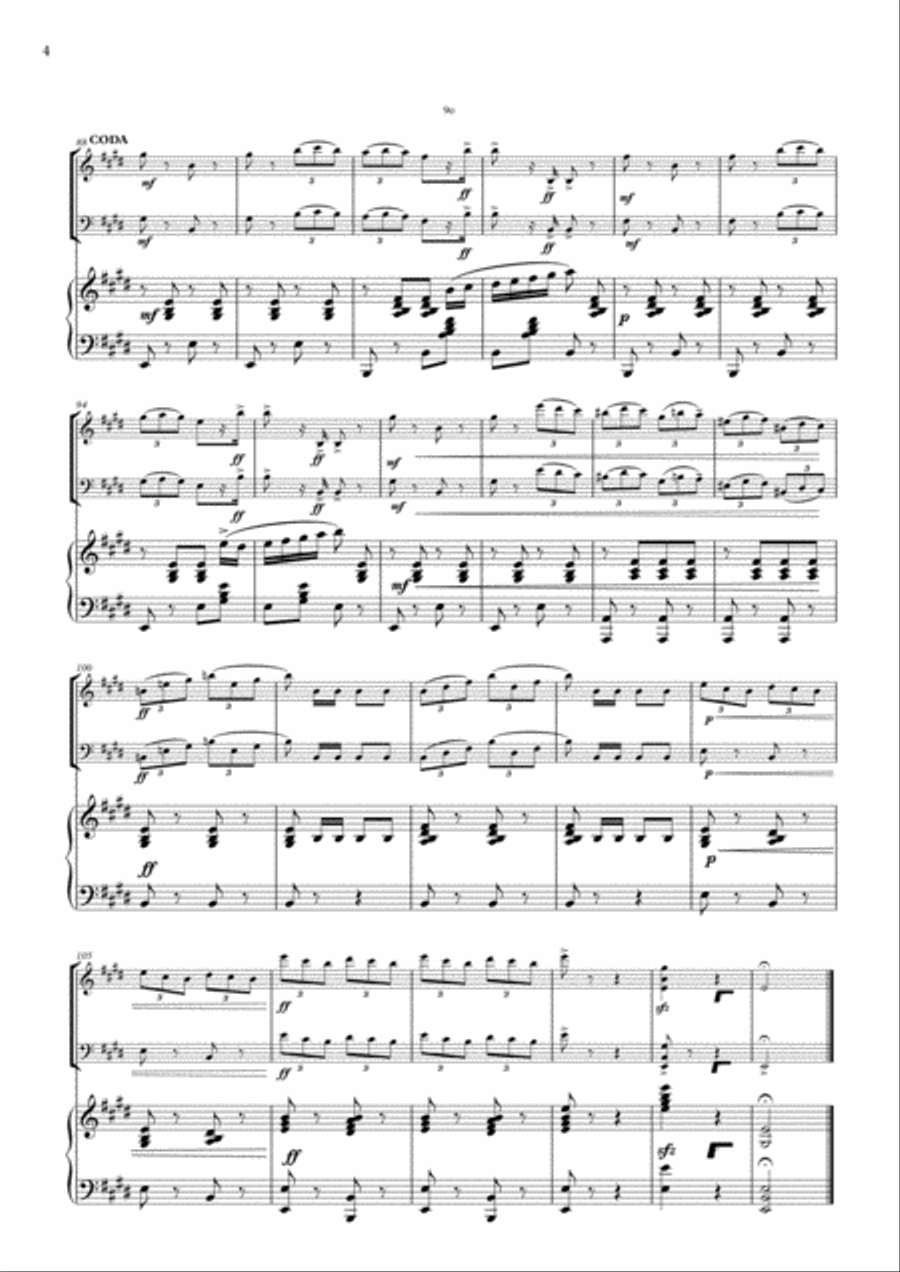 Champagne Galop by H.C. Lumbye, arr. for Piano Trio Piano Trio scores gallery preview page 4