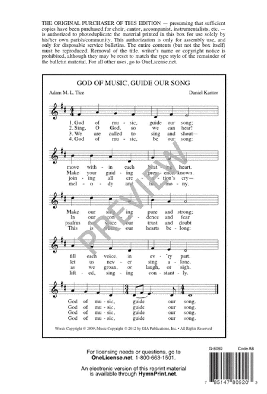 God of Music, Guide Our Song 4-Part scores gallery preview page 8